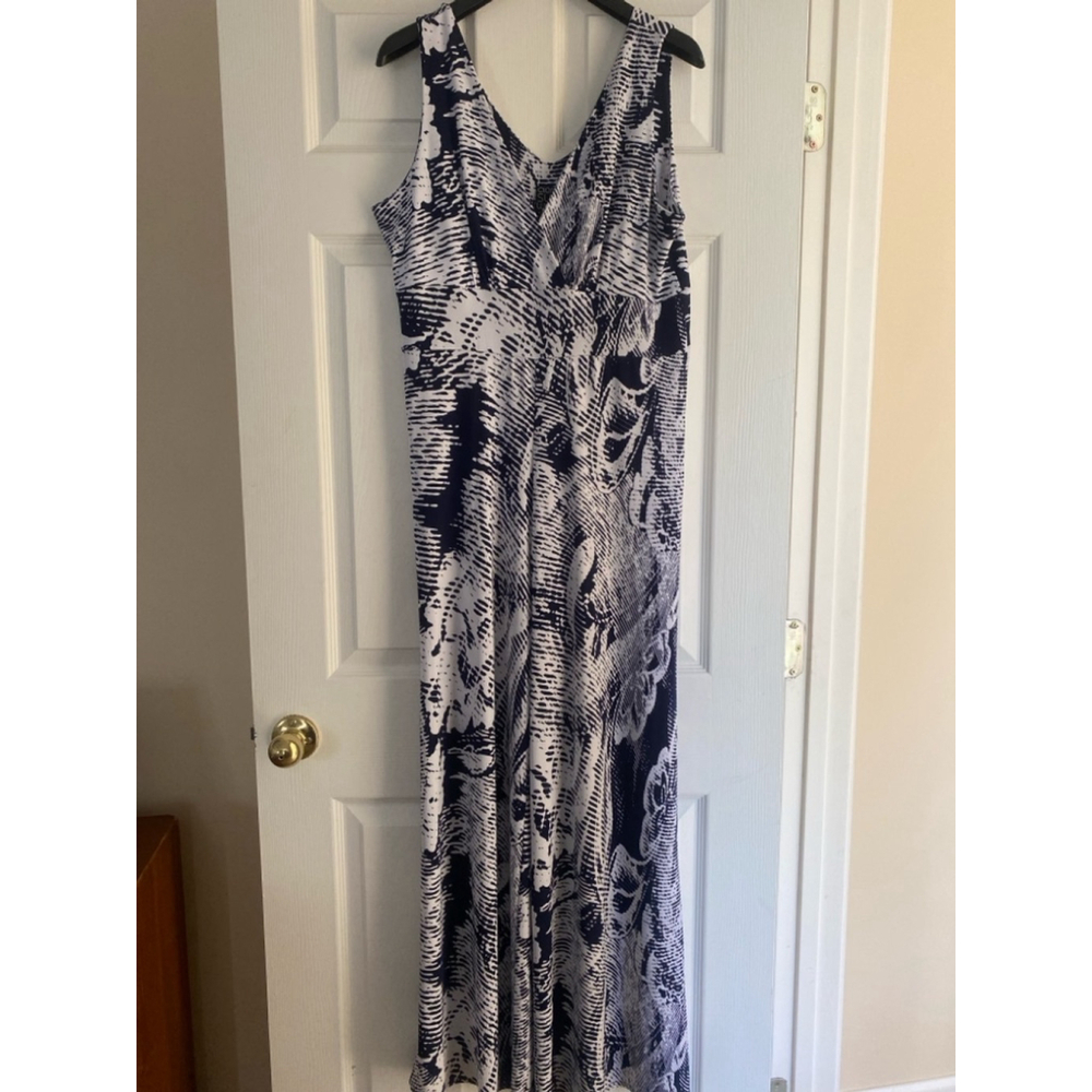 Women's Clara Sun Woo wide leg jumpsuit, L, Navy/White